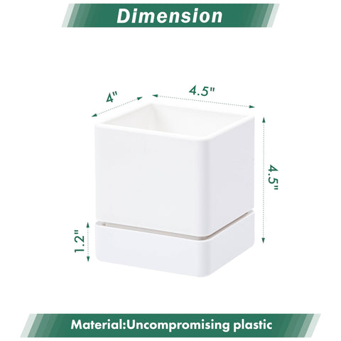 D'vine Dev white planter side view highlighting minimalist design for modern interiors.