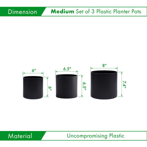 D'vine Dev 6.5in planter pot with drainage hole for mid size plants