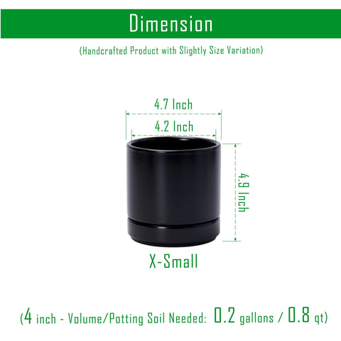 Dvine Dev black cylindrical planter suited for modern indoor decor.