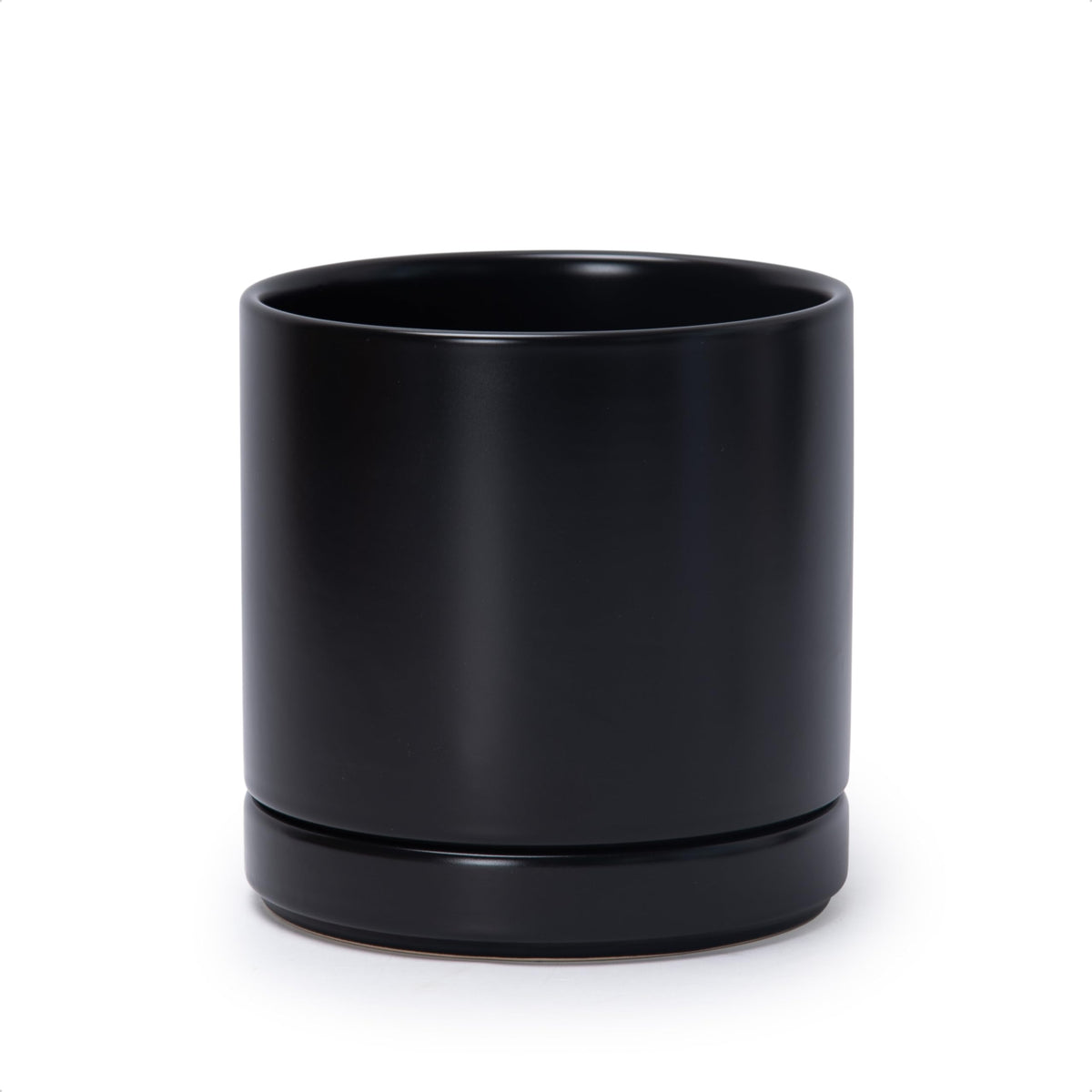 D'vine Dev ceramic 6.5-inch cylinder planter with saucer for indoor greenery.