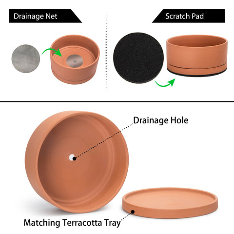 D'vine Dev drainage hole and detachable saucer support clean setup