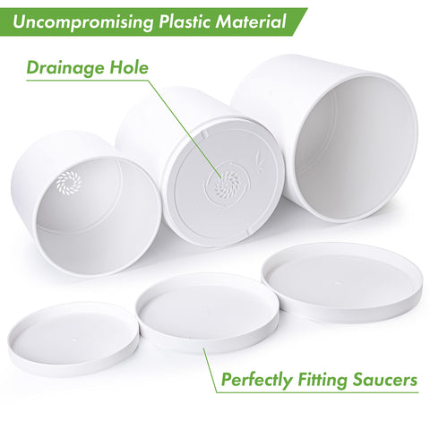 D'vine Dev drainage hole and seamless saucer provide clean, simple plant setups.