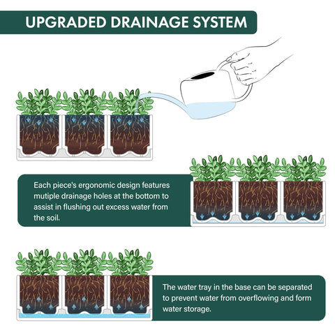 D'vine Dev drainage mesh net included to keep soil in place while draining.