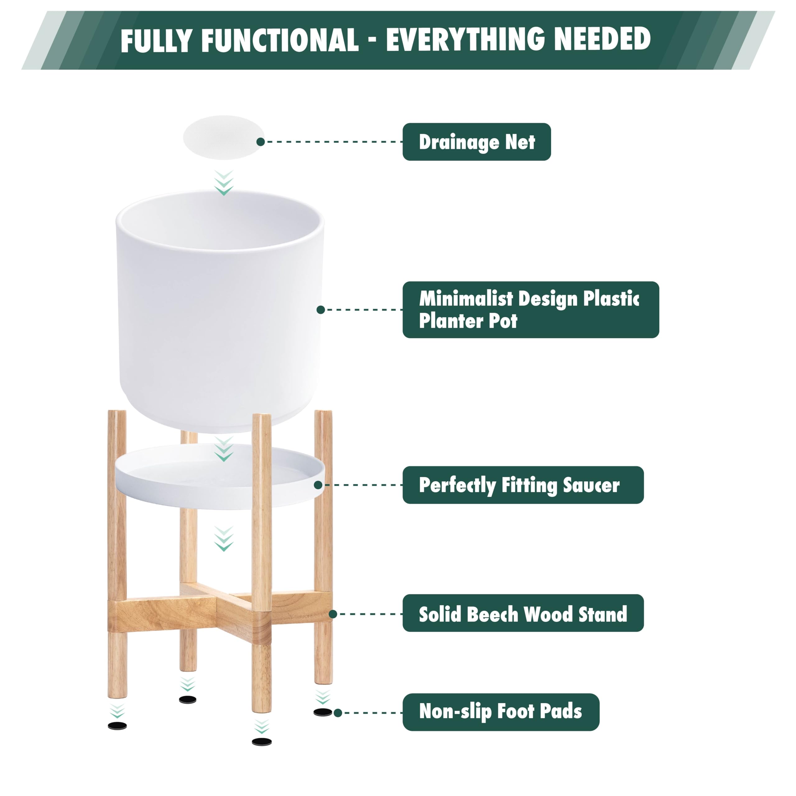 D'vine Dev indoor decor style featuring the planter with stand in a bright living space.