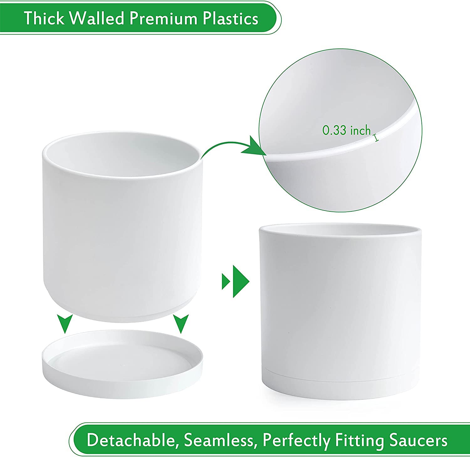 D'vine Dev matte finish planter offering durable, lightweight style.