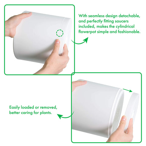 D'vine Dev matte finish plastic planter adds modern style.