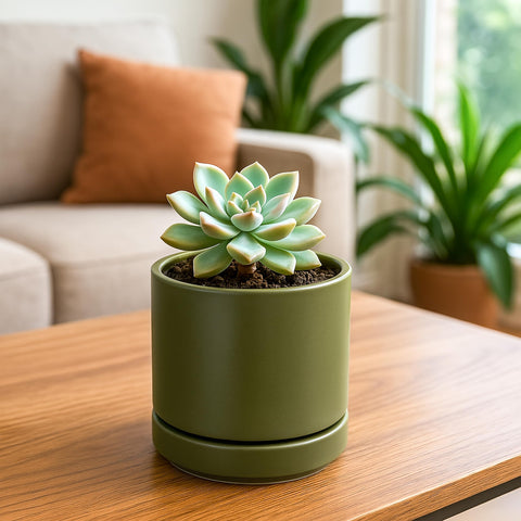 D'vine Dev modern cylindrical planter design suits minimalist decor.