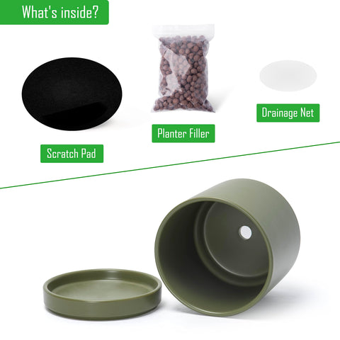 D'vine Dev olive ceramic planter closeup highlights smooth glaze.