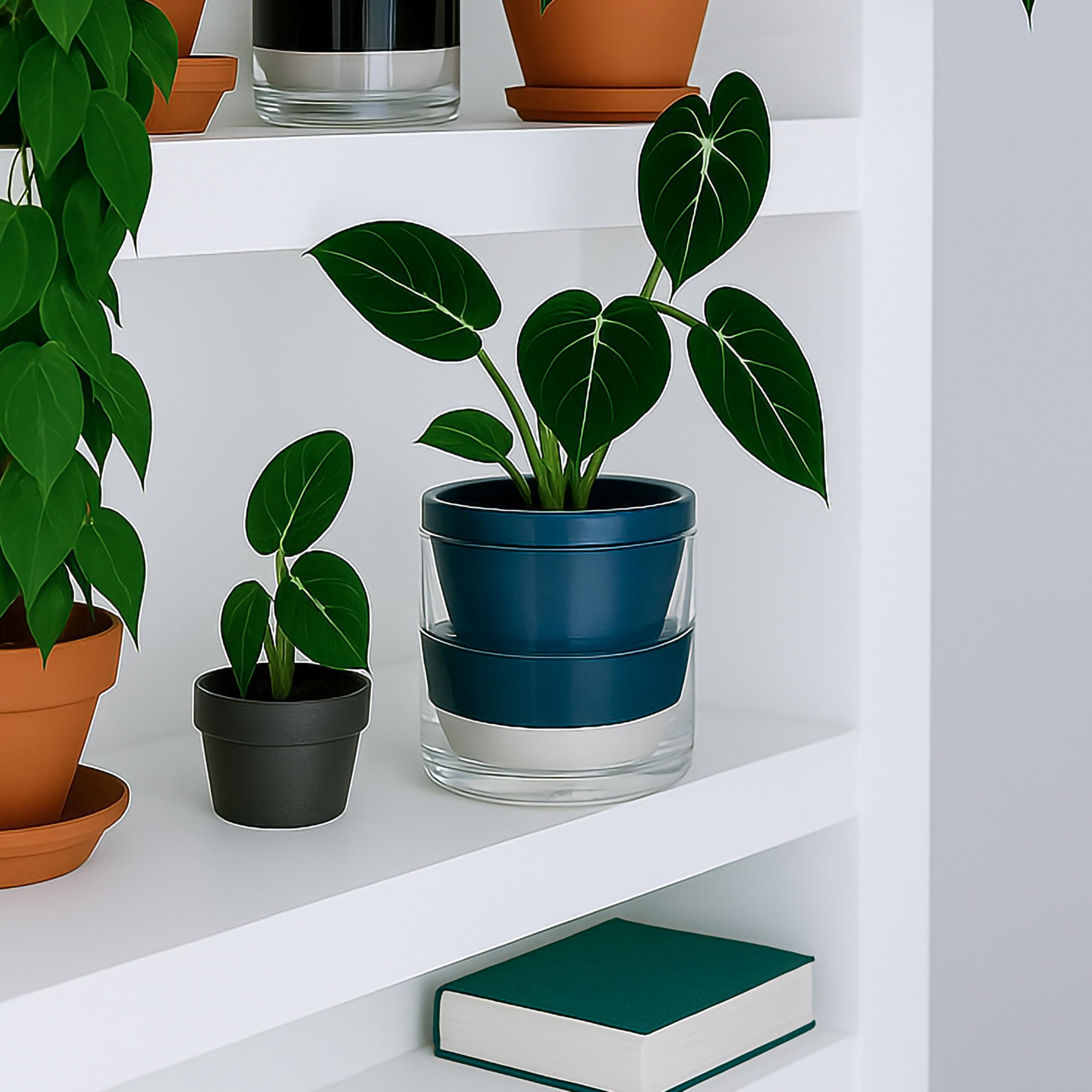 Dvine Dev pair of planters packaged for gifting with clear wrap