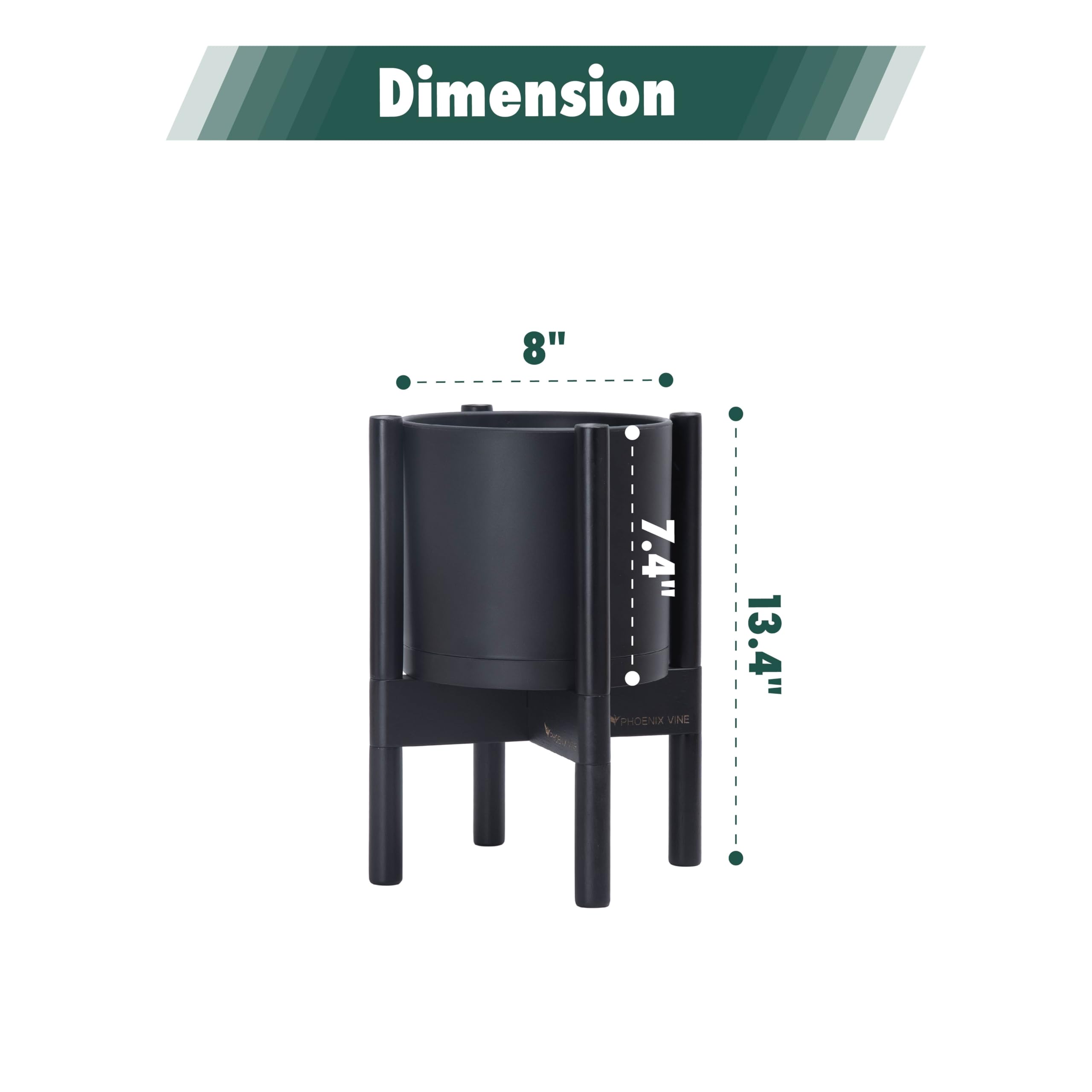 D'vine Dev matte black planter with durable plastic body for long-lasting indoor use.