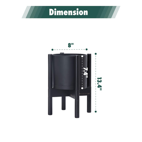 D'vine Dev matte black planter with durable plastic body for long-lasting indoor use.