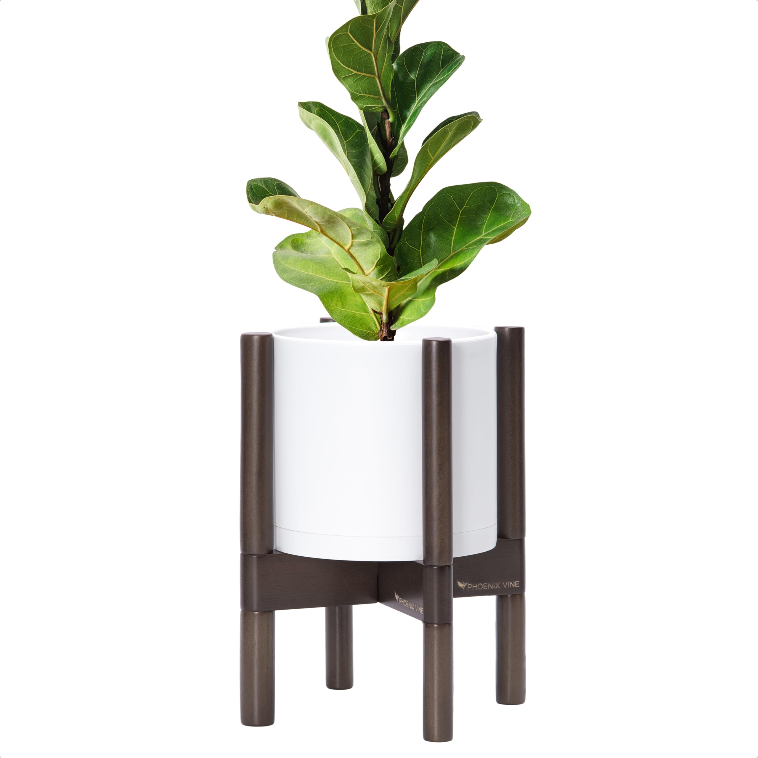 D'vine Dev matte white 8-inch planter pot, ideal for indoor plant displays
