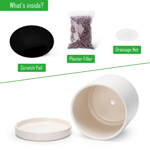 D'vine Dev planter with saucer and scratch pad protects surfaces
