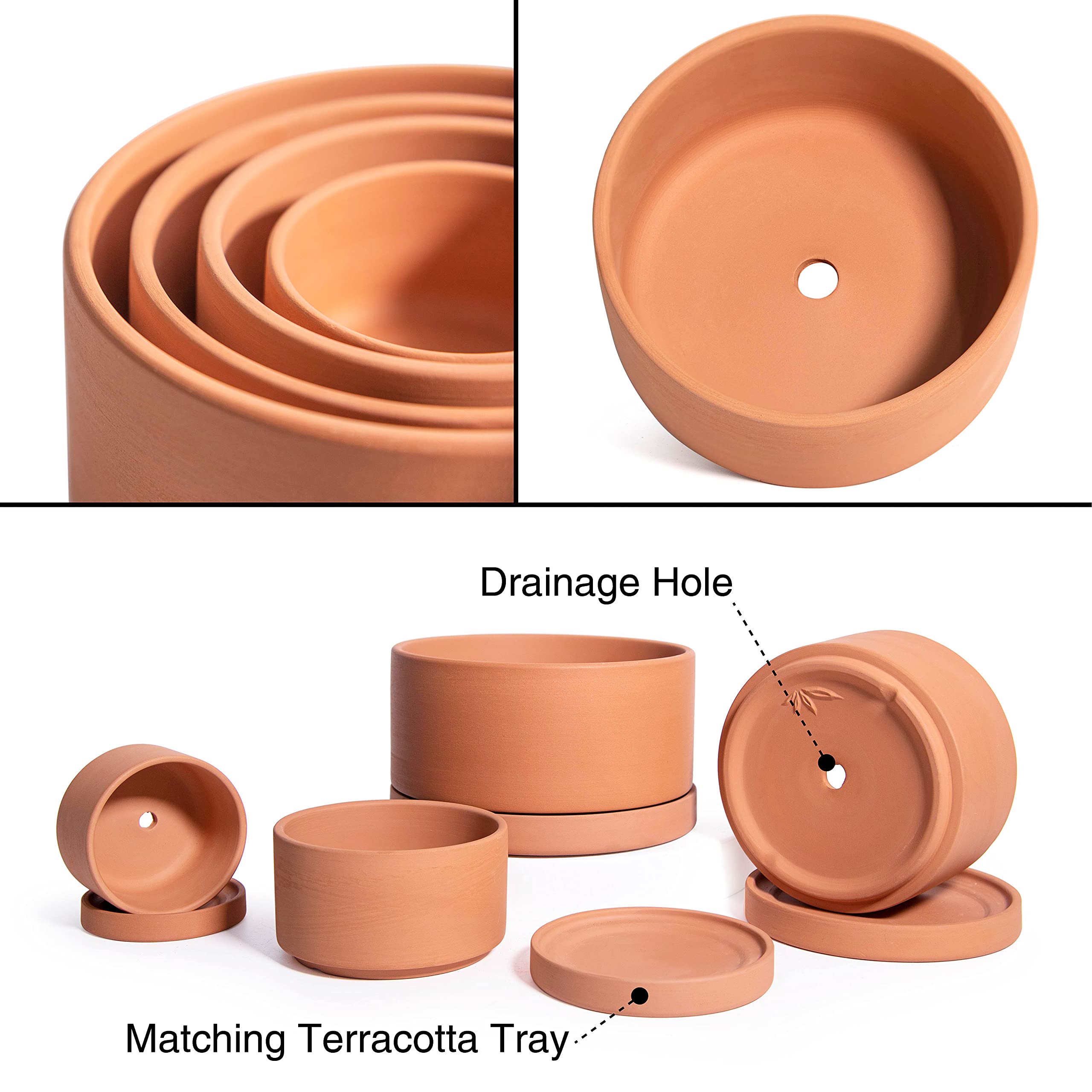 dvine-dev planter with drainage hole and saucer keeps surfaces dry