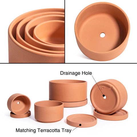 dvine-dev planter with drainage hole and saucer keeps surfaces dry