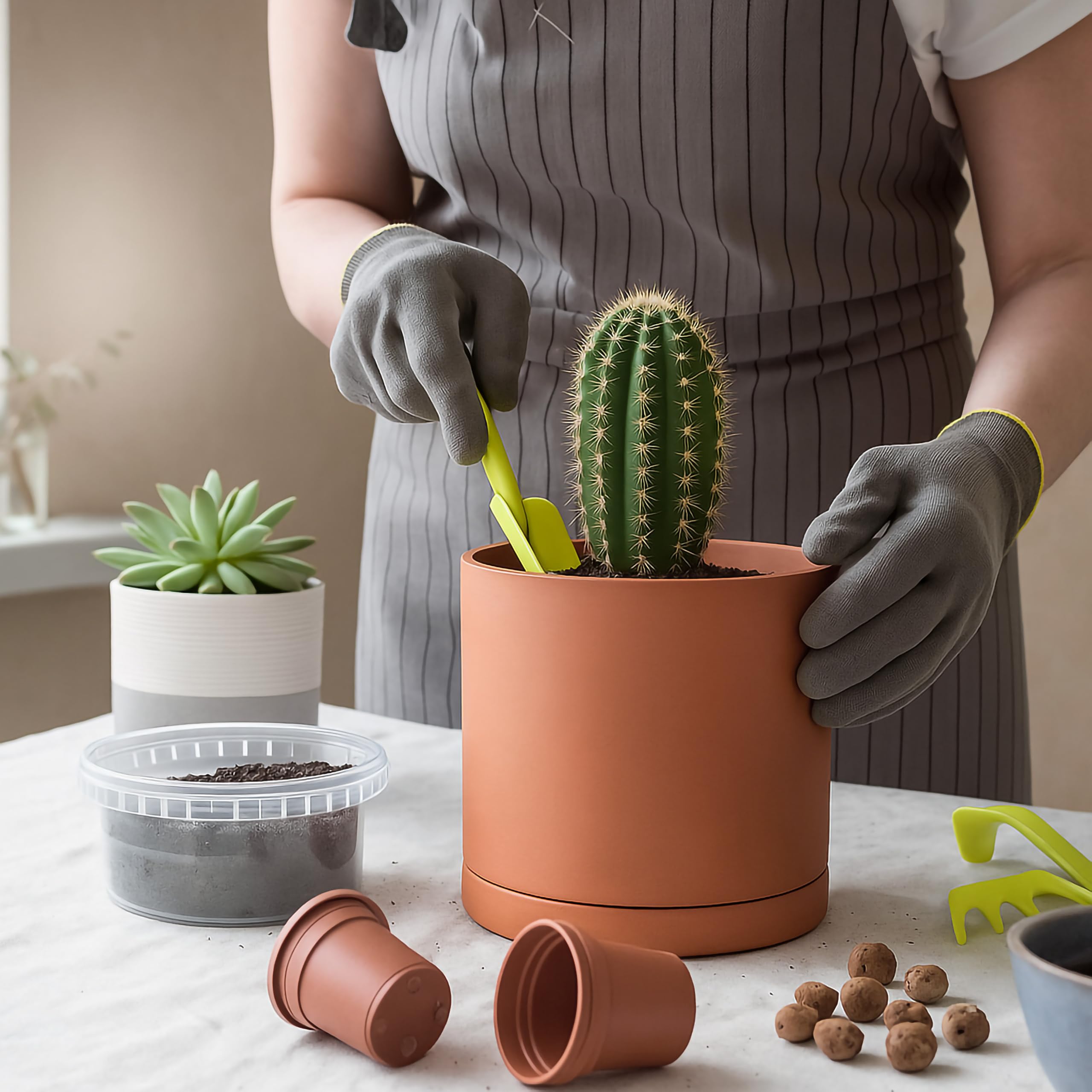 D'vine Dev protective pad safeguards tabletops during plant care.