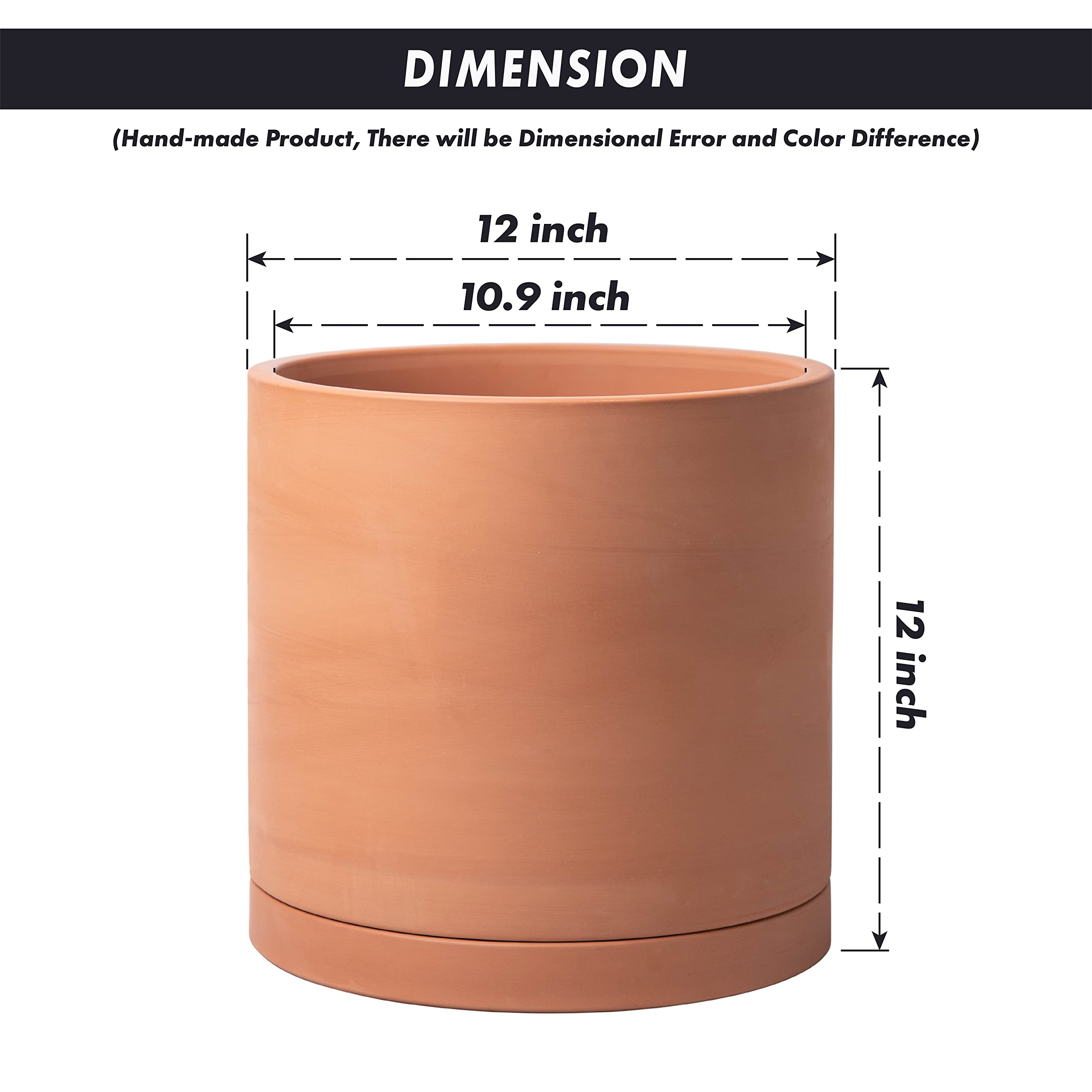 D'vine Dev saucer included under terracotta pot for protection.