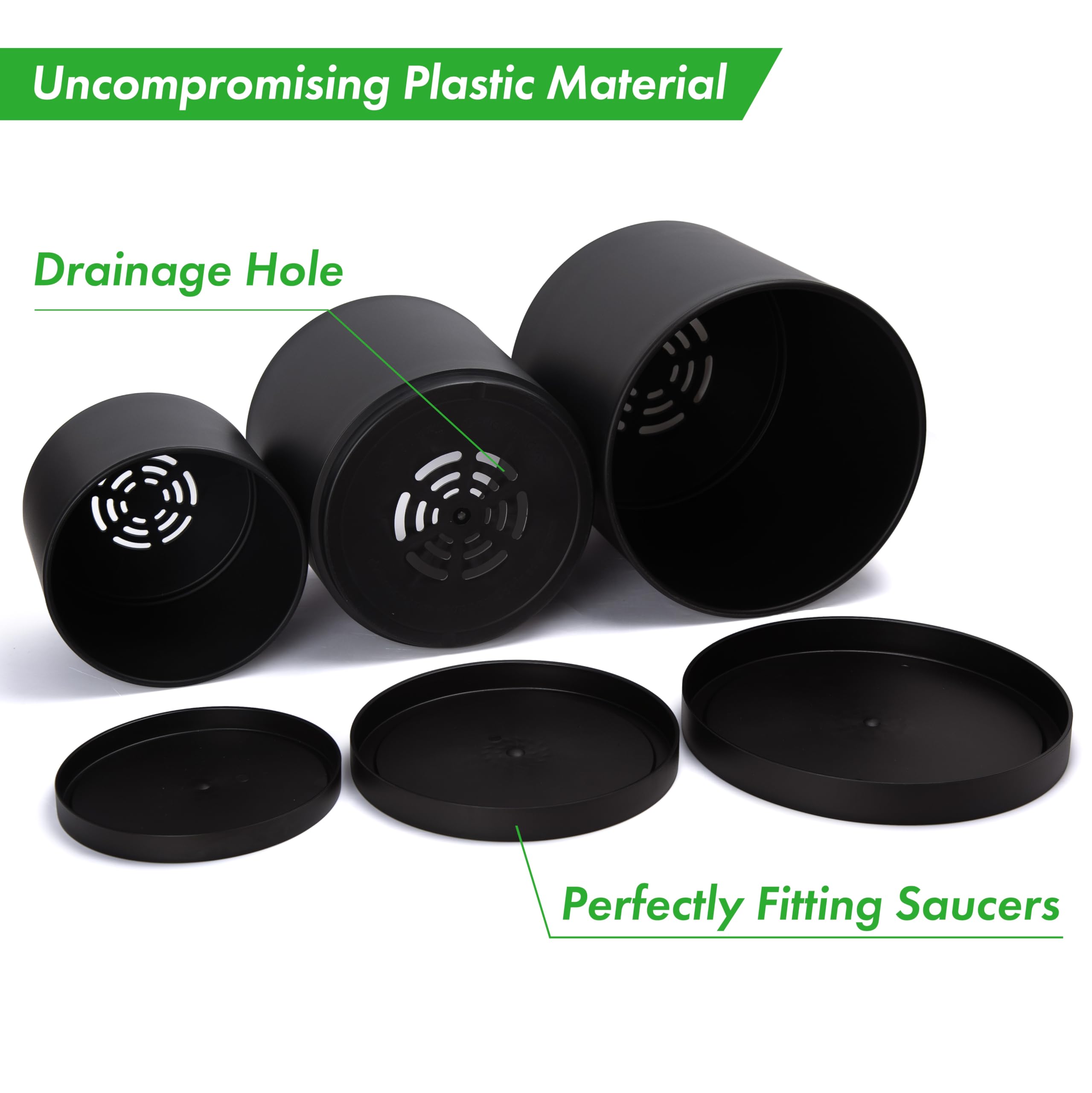 D'vine Dev seamless saucer attachment detail for neat drainage management.
