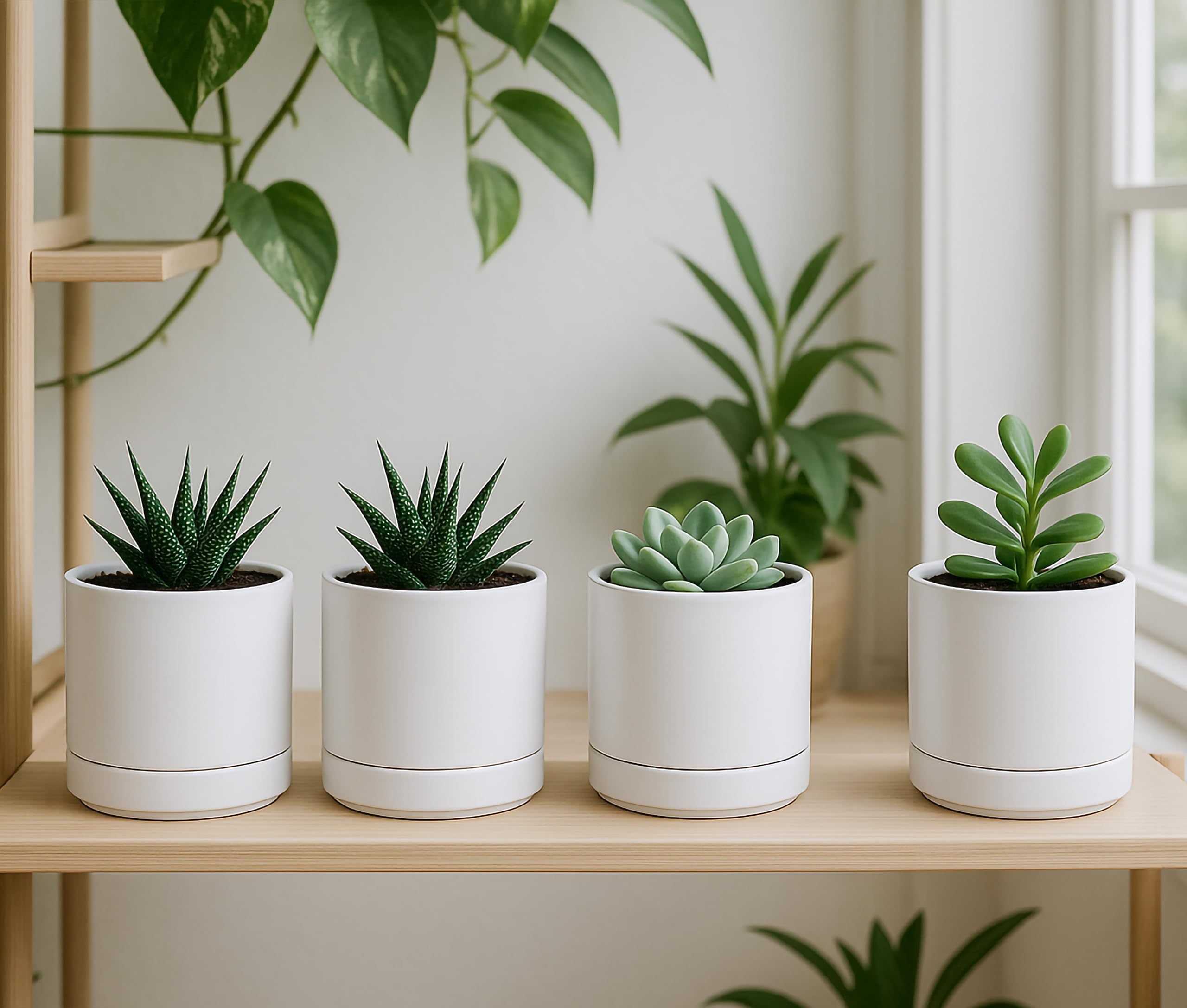 D'vine Dev succulent planter pots with drainage hole for healthy, well-drained roots