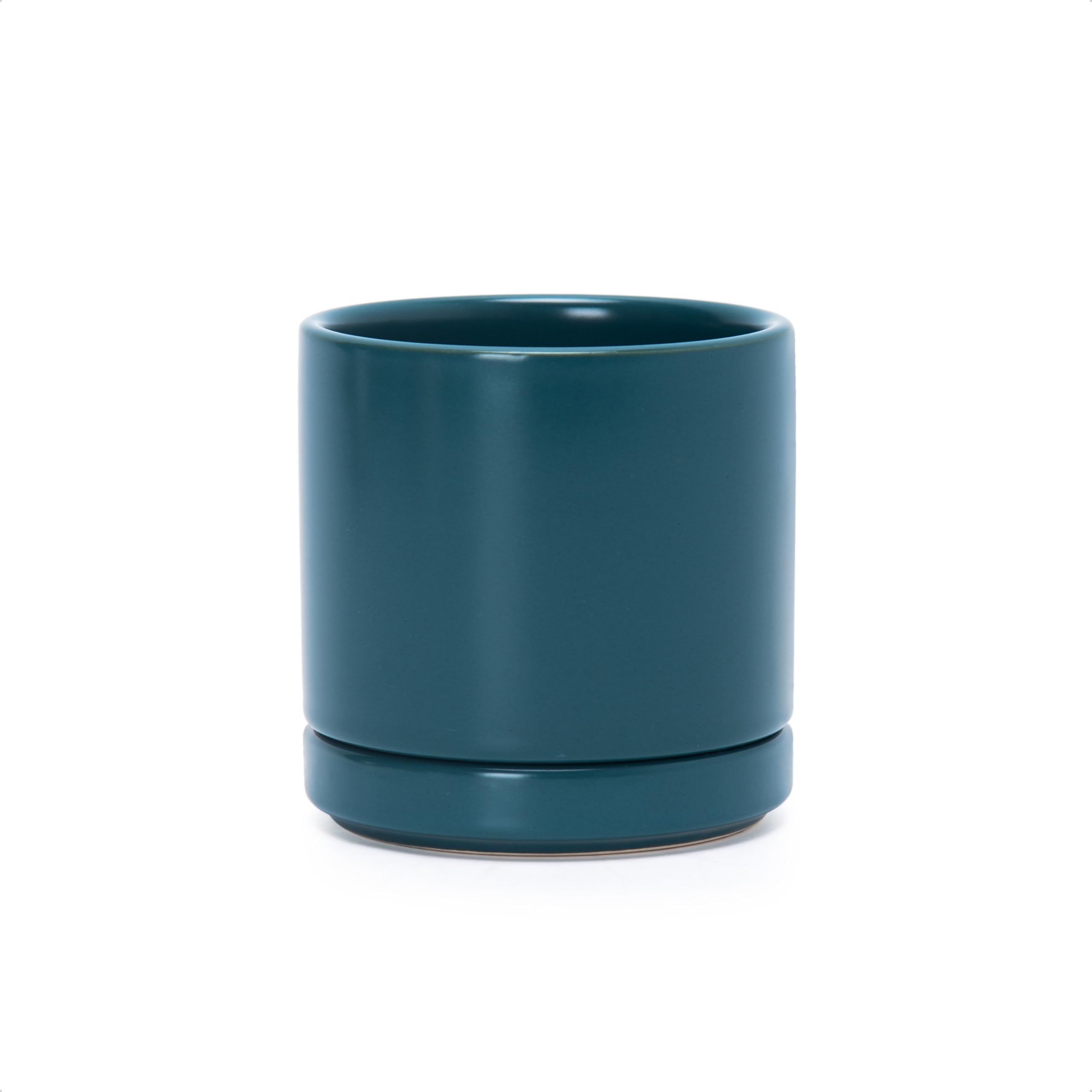 D'vine Dev teal ceramic planter 3.5-inch for compact indoor greenery.
