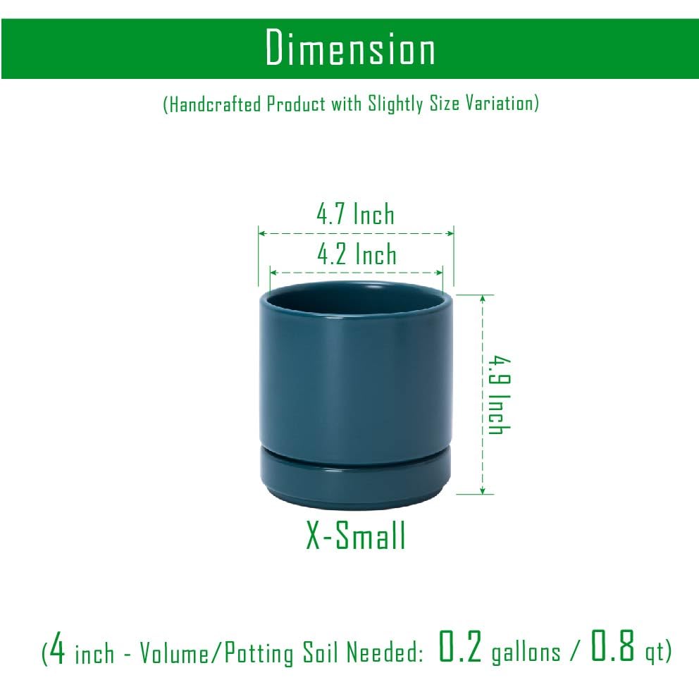 D'vine Dev teal planter with saucer included for mess-free setup