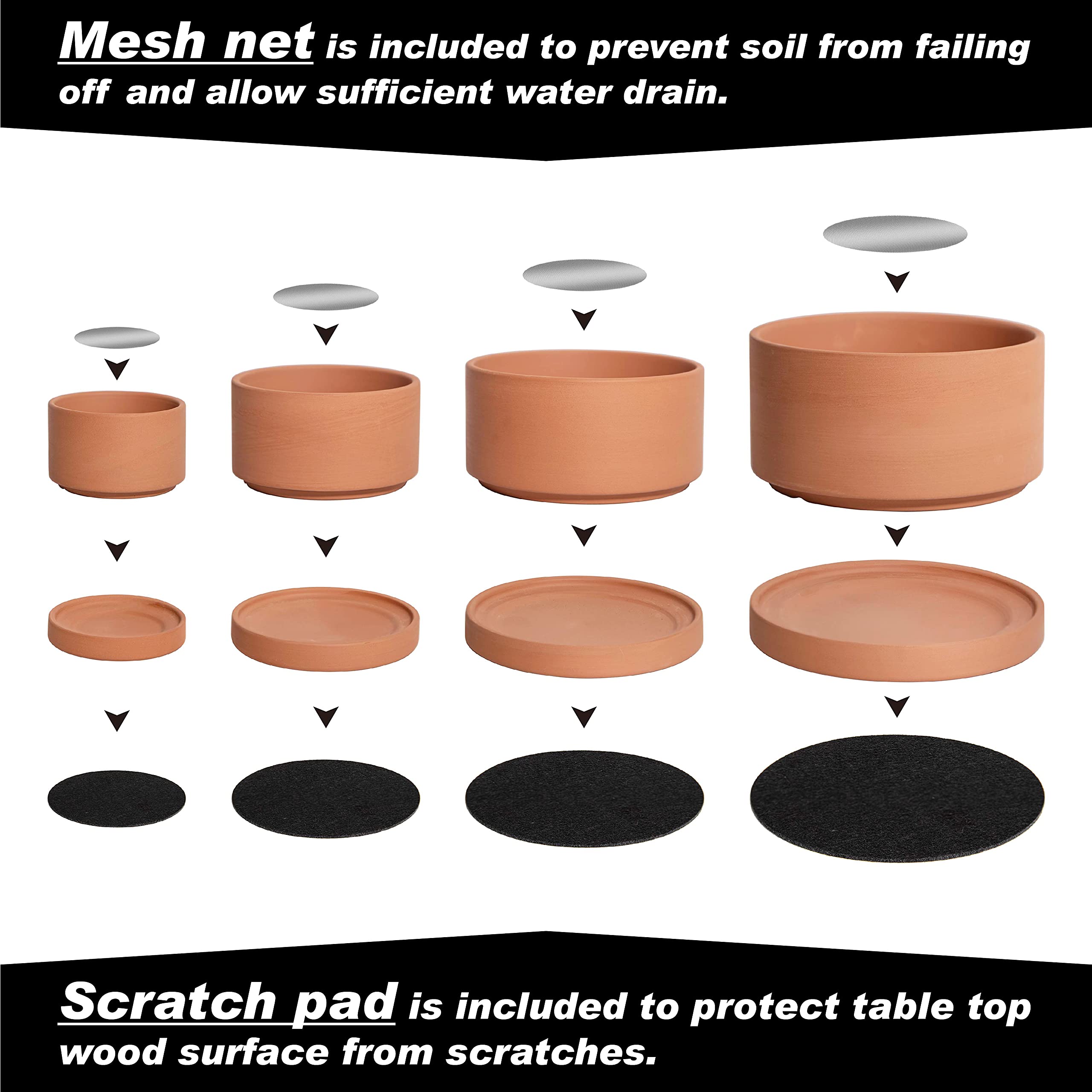 dvine-dev terracotta planter 5-inch display on a desk with small plants