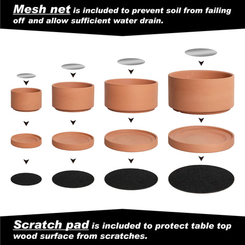 dvine-dev terracotta planter 5-inch display on a desk with small plants