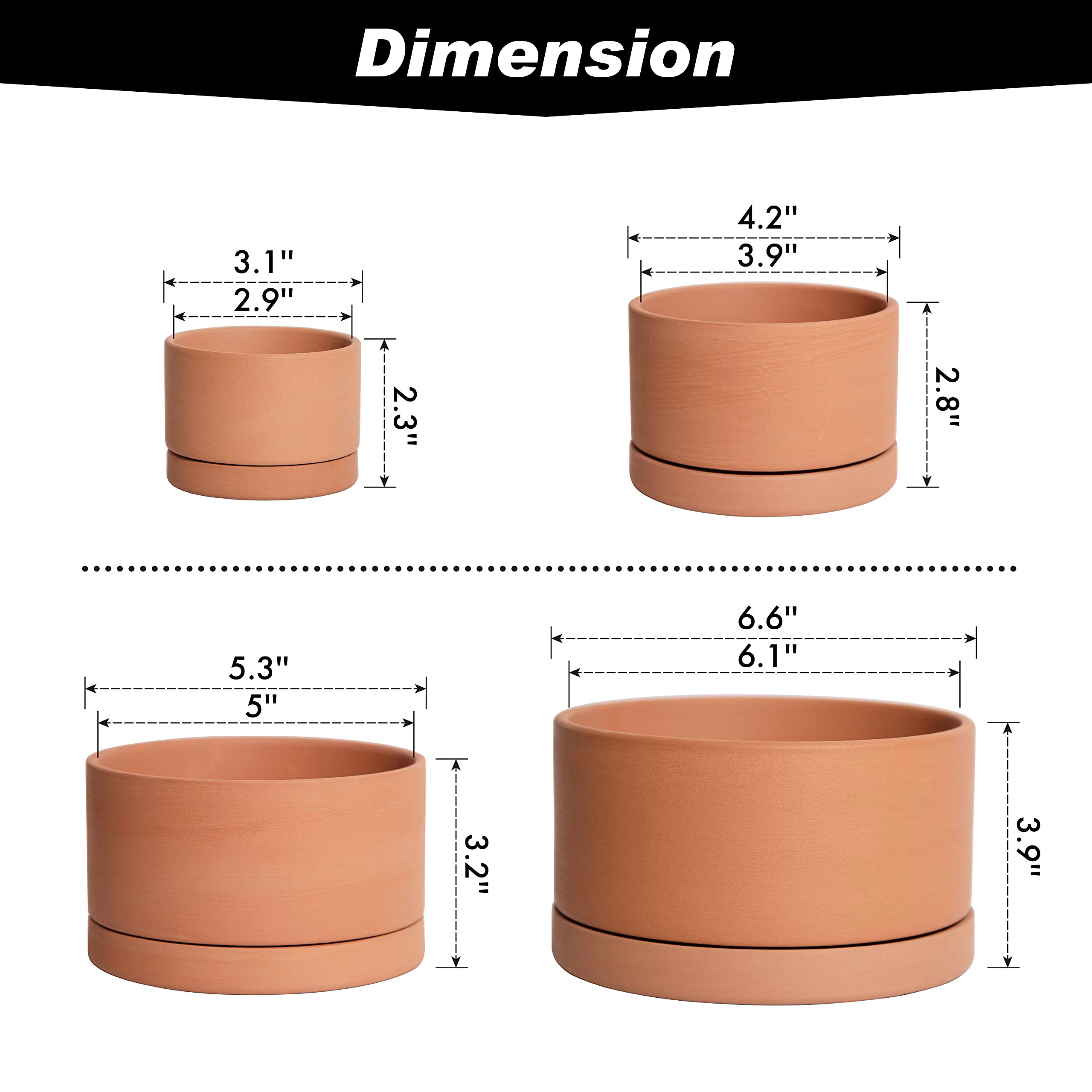 dvine-dev terracotta planter 6-inch on windowsill for herbs and mini plants