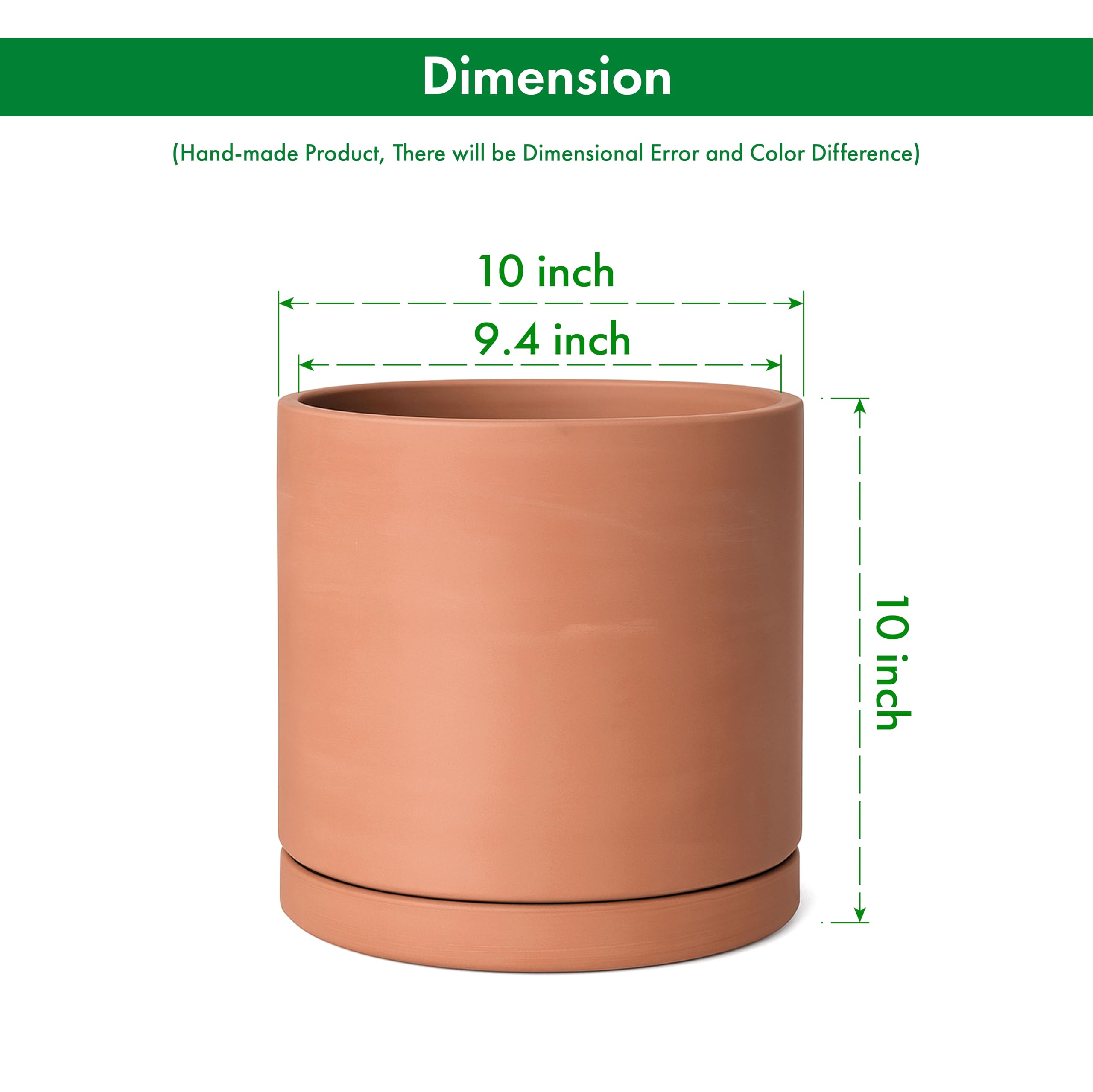 D'vine Dev 10-inch terracotta planter features natural matte finish for contemporary interiors.