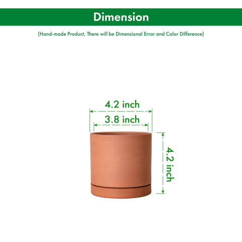D'vine Dev terracotta pot saucer included for tabletop protection.