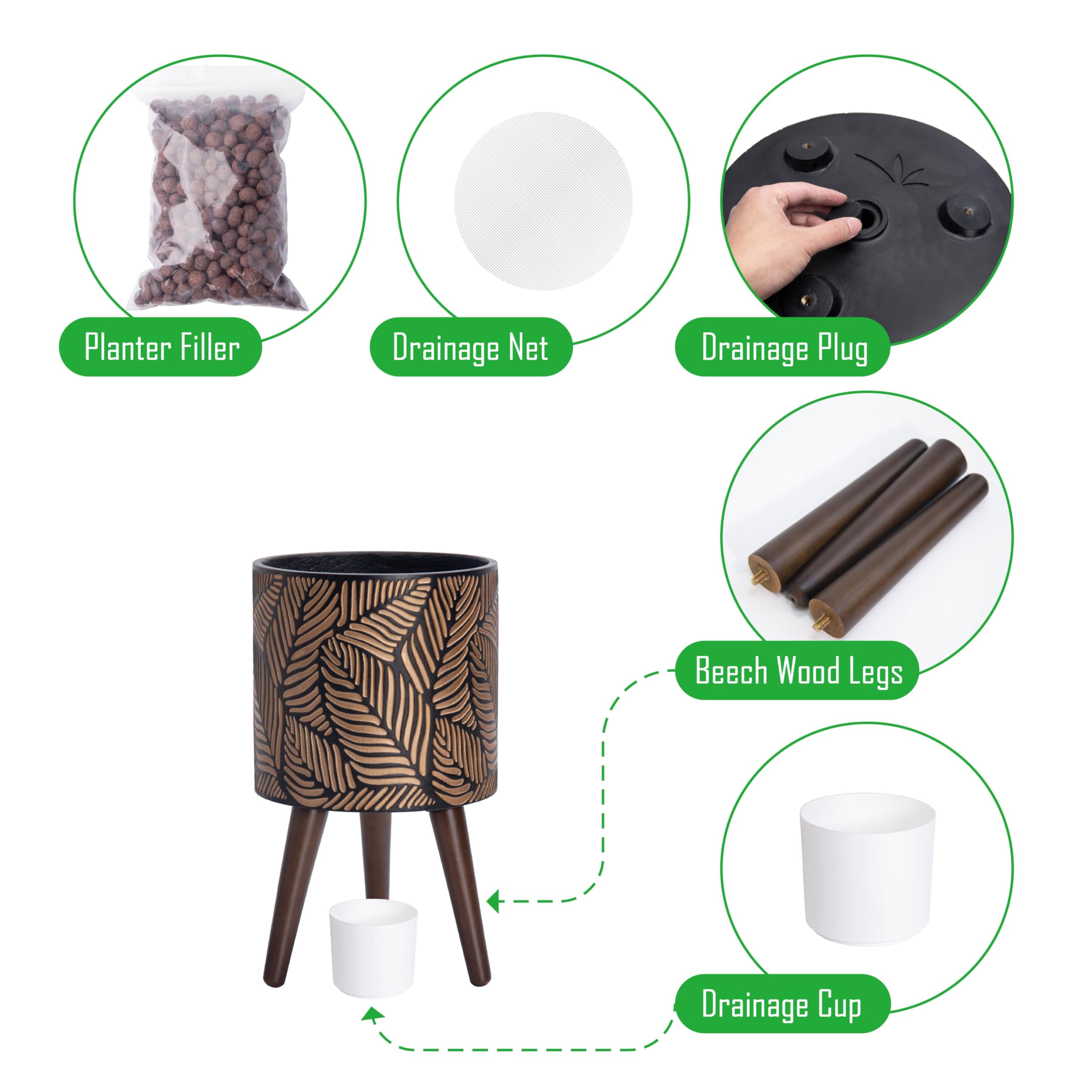 D'vine Dev wooden stand legs assembly view