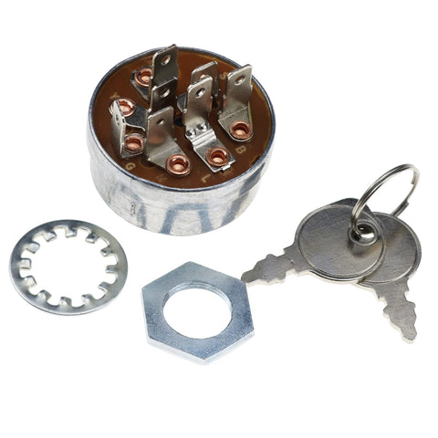 DVPARTS ignition switch closeup reveals robust switch body and smooth wiring interface.