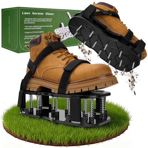 DWAEEGG lawn aerator shoes overview with self-cleaning design for mess-free use