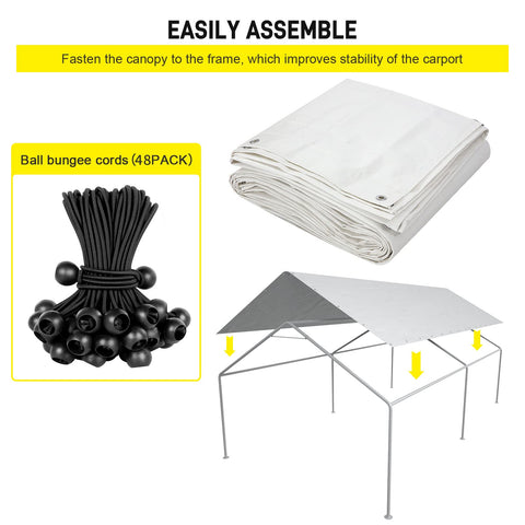 DWALE 10x20 carport cover fabric close-up shows tear-resistant weave and weather-ready finish.