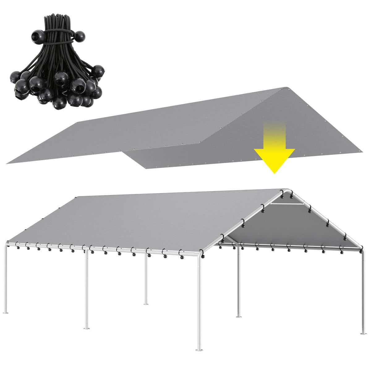 DWALE carport cover in grey shields your vehicle from rain and sun