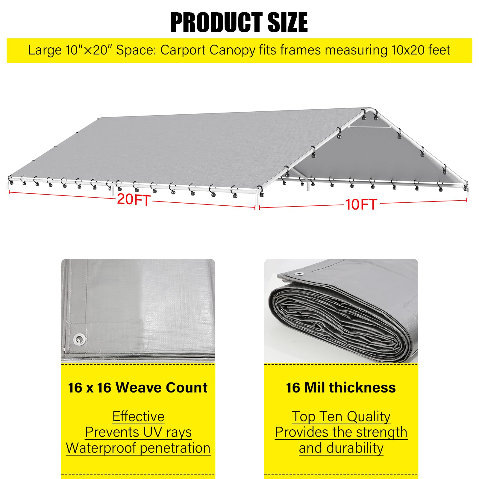 DWALE UV shield carport cover blocks sun while reducing fading