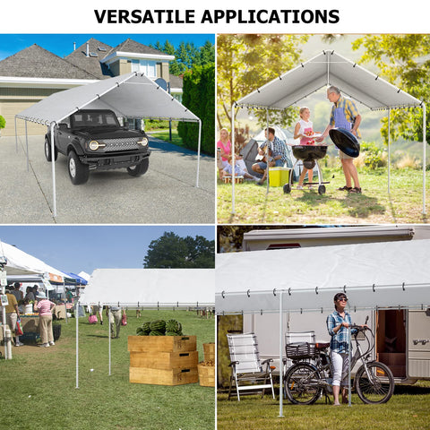 DWALE 10x20 carport cover weather coverage for patios, events and storage areas.
