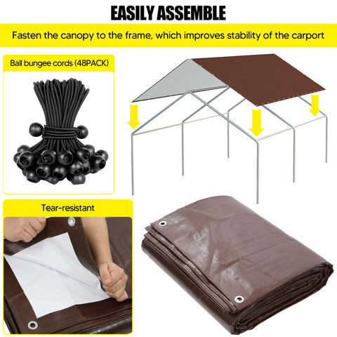DWALE 16 mil polyethylene fabric roof with tear and fade resistance.