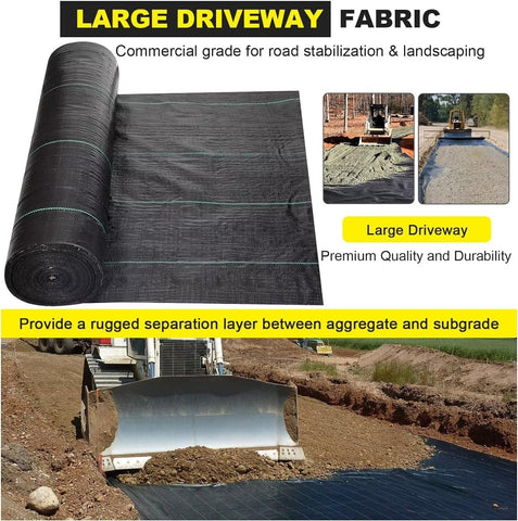 DWALE 800lbs tensile-strength underlayment supports gravel and stones for stable road surfaces.