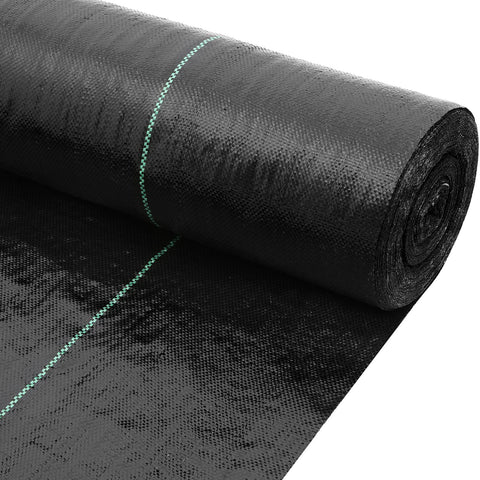 DWALE driveway fabric unrolled on ground, showing heavy-duty 4oz woven geotextile for soil protection.
