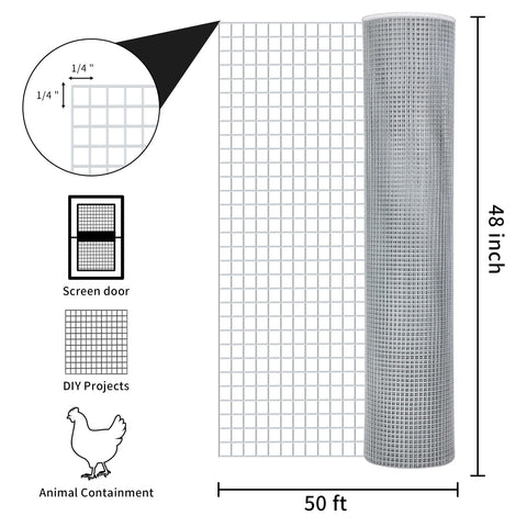DWALE galvanized steel wire 23-gauge with 1/4in mesh supports secure fencing.