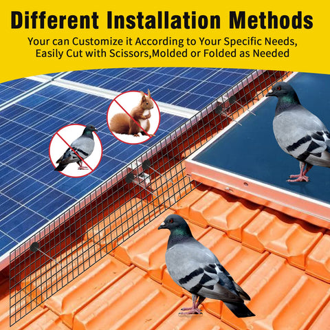 DWALE half-inch square mesh blocks birds and squirrels while remaining flexible.