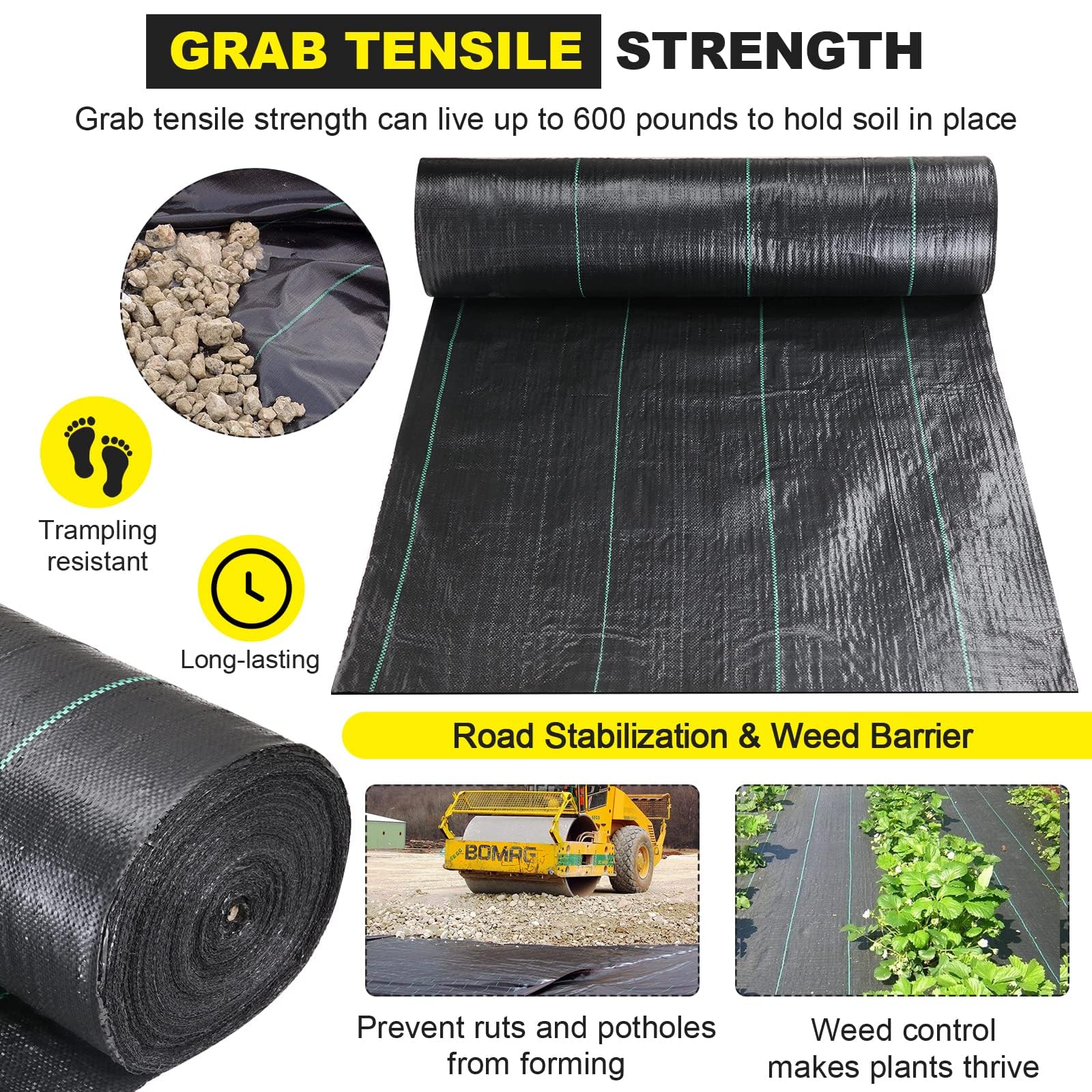 DWALE 3ft by 300ft geotextile delivers wide coverage for large areas