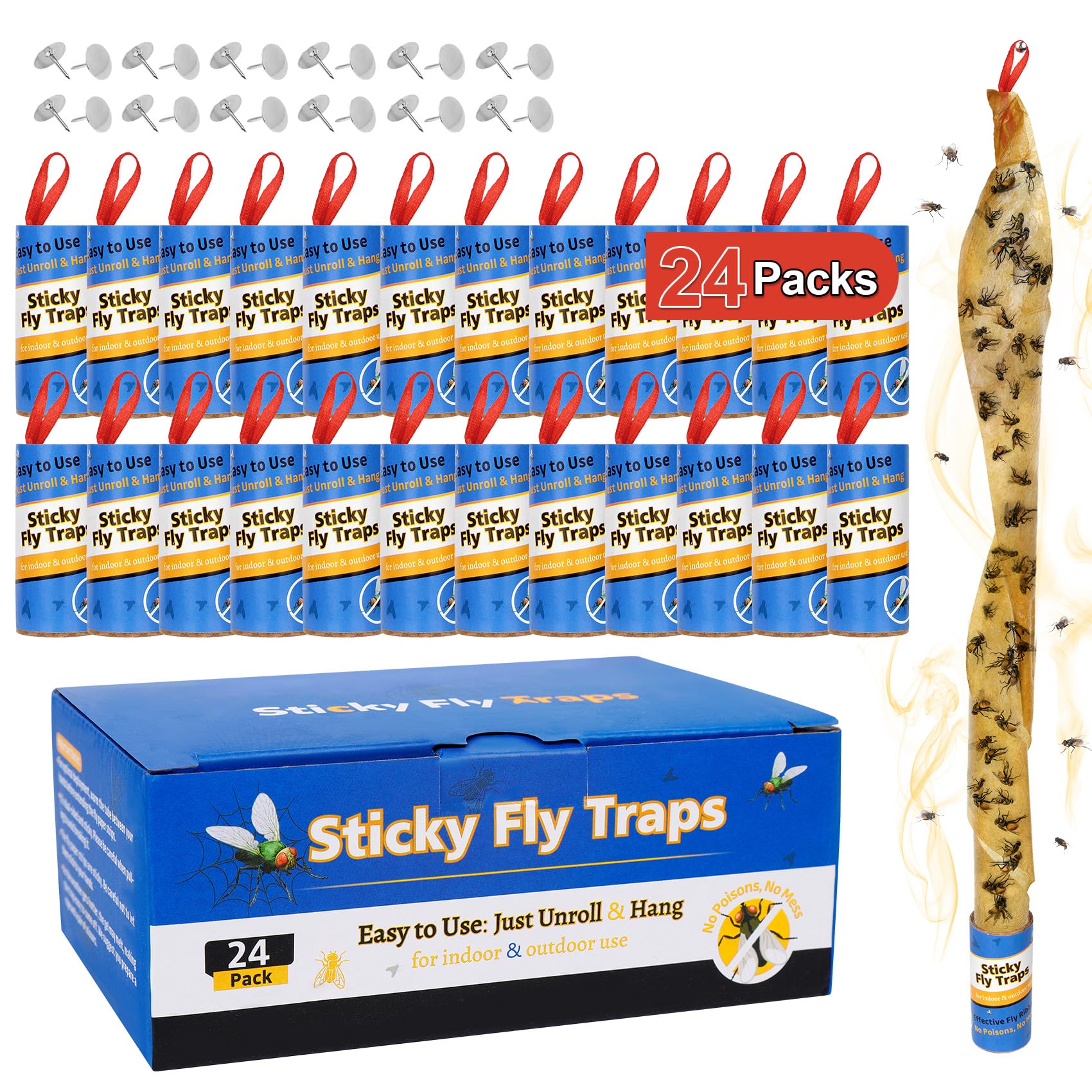 Dwcom Trap 24-pack fly trap designed for discreet indoor use against fruit flies