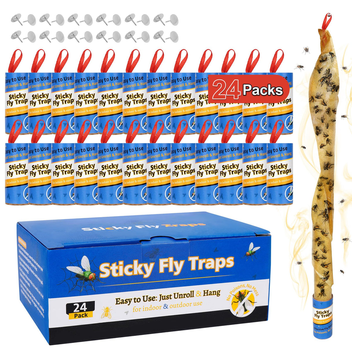 Dwcom Trap 24-pack fly trap designed for discreet indoor use against fruit flies