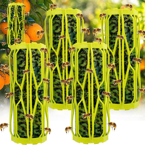 Dwcom Trap 4-Pack Ranch Fly Traps hung outdoors to protect patios from nuisance flies.