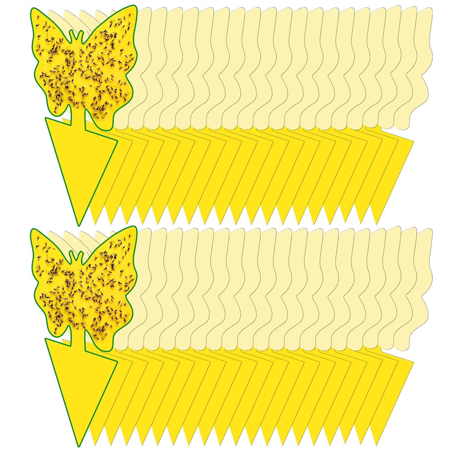 Dwcom Trap 40 pack yellow traps catch fungus gnats around indoor plants with strong adhesive