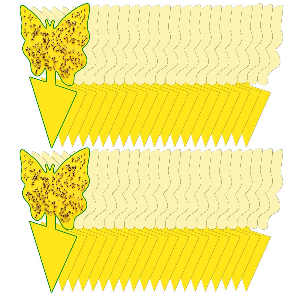Dwcom Trap 40 pack yellow traps catch fungus gnats around indoor plants with strong adhesive