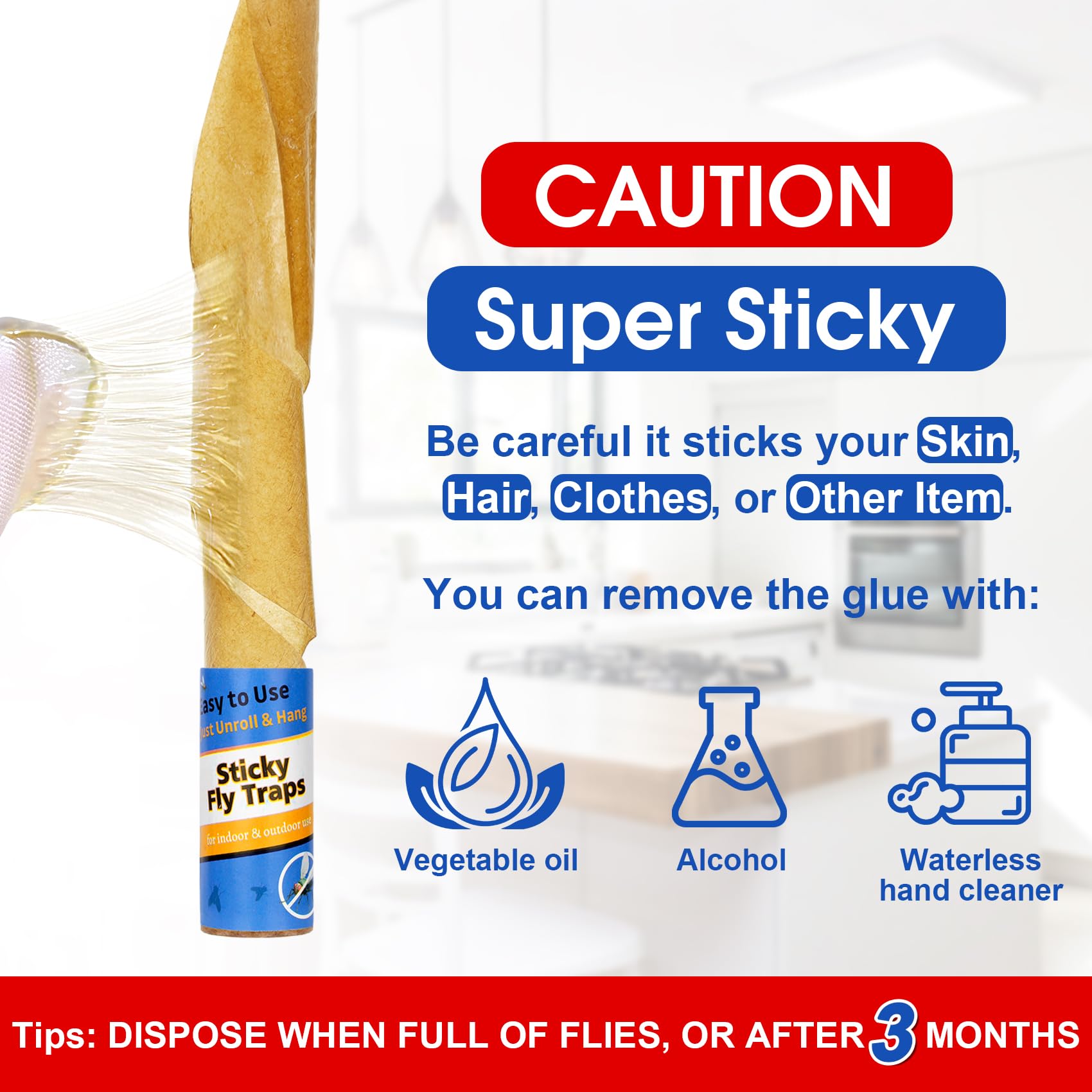 Dwcom Trap sticky glue is easy to remove with oil or soap after use