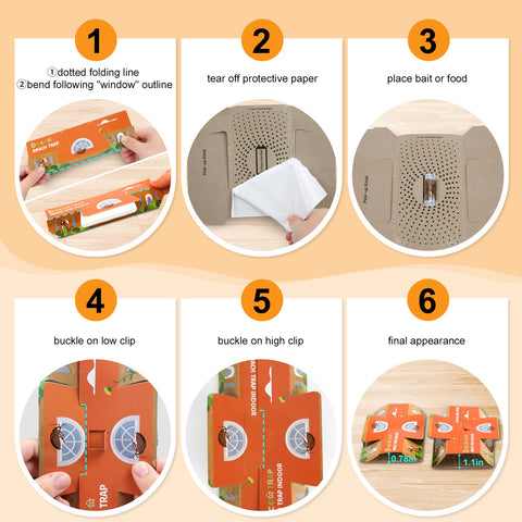 Dwcom Trap enhanced bait attracts roaches and vermin for efficient capture.